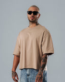 Camiseta Básica Boxy Fit Taupe