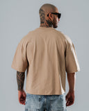 Camiseta Básica Boxy Fit Taupe