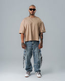 Camiseta Básica Boxy Fit Taupe